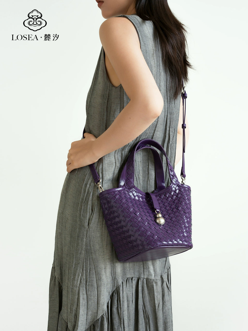 LOSEA Leather Hand-woven Handbag