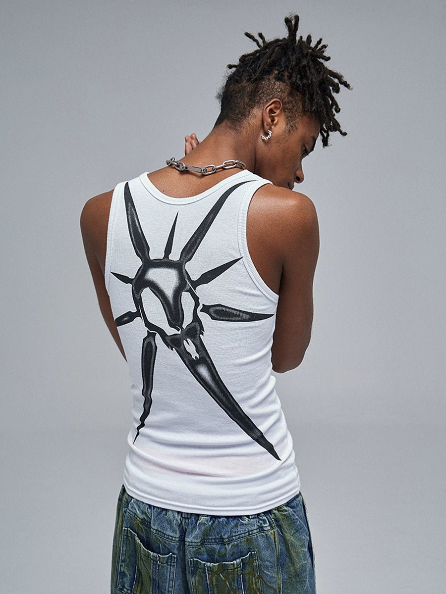 DND4DES Skull Print I-ribbed Vest