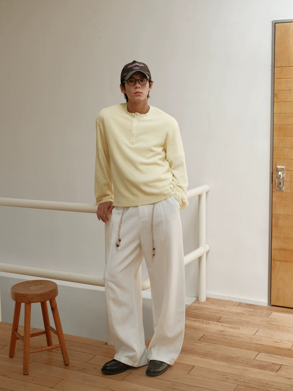 CARPEM Simple Knitted Henry Neck Loose Versatile Long Sleeves