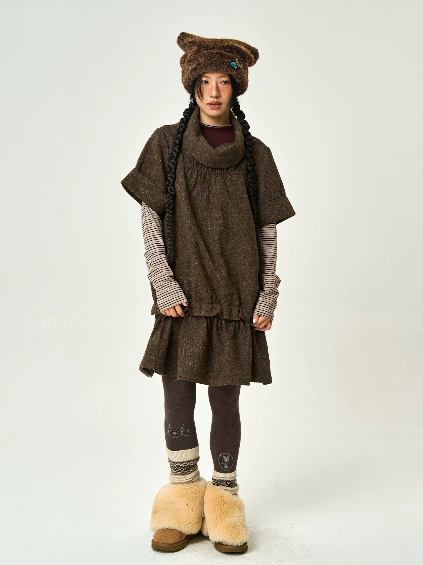 Enteralt Warm Color Point Loose Versatile Dress