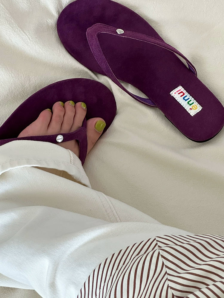 ENNU Flat Bottom Matte Turned Fur Outer Slippers