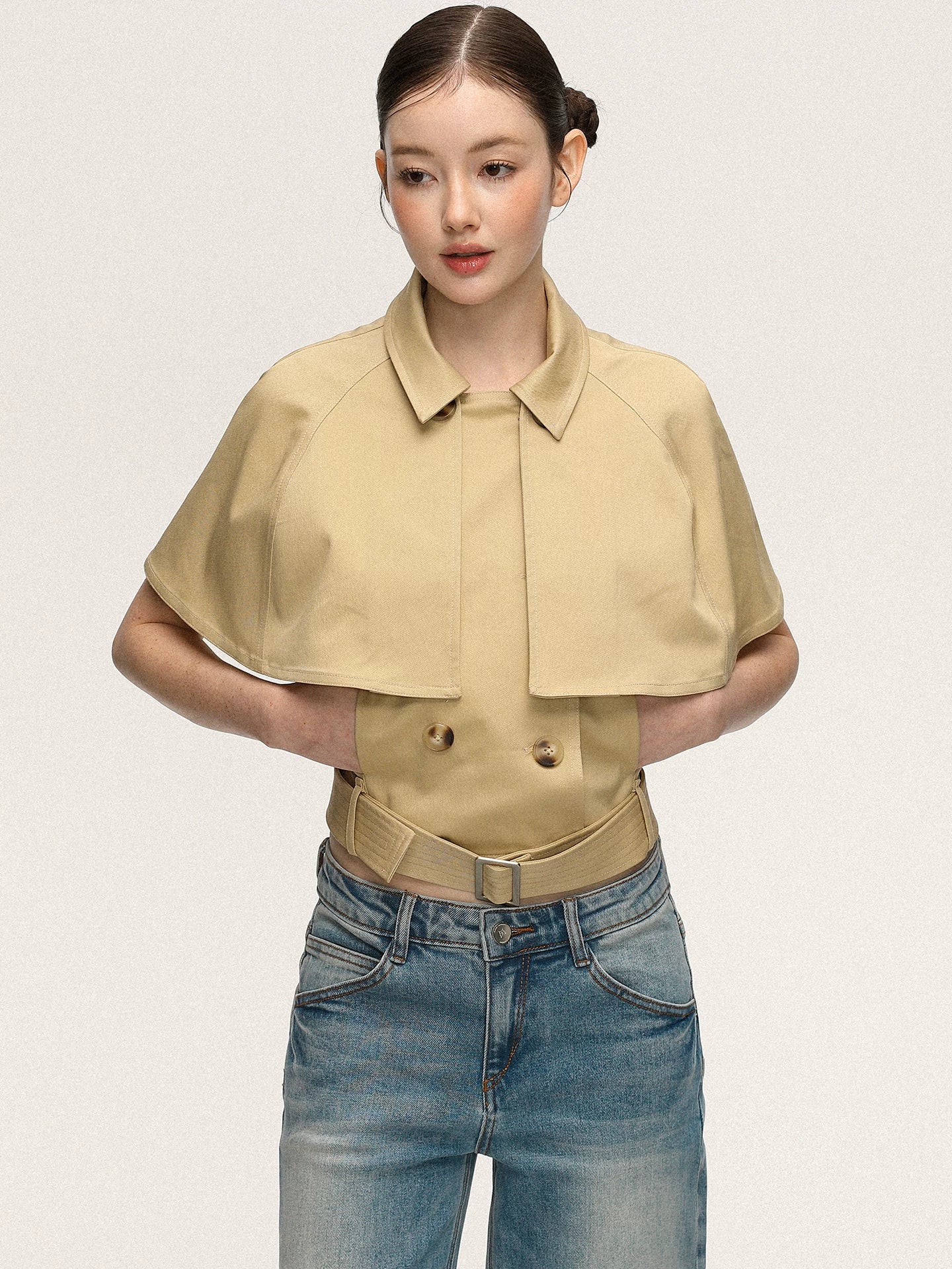 Anna Aneae Removable Cape Slim Slim Tee