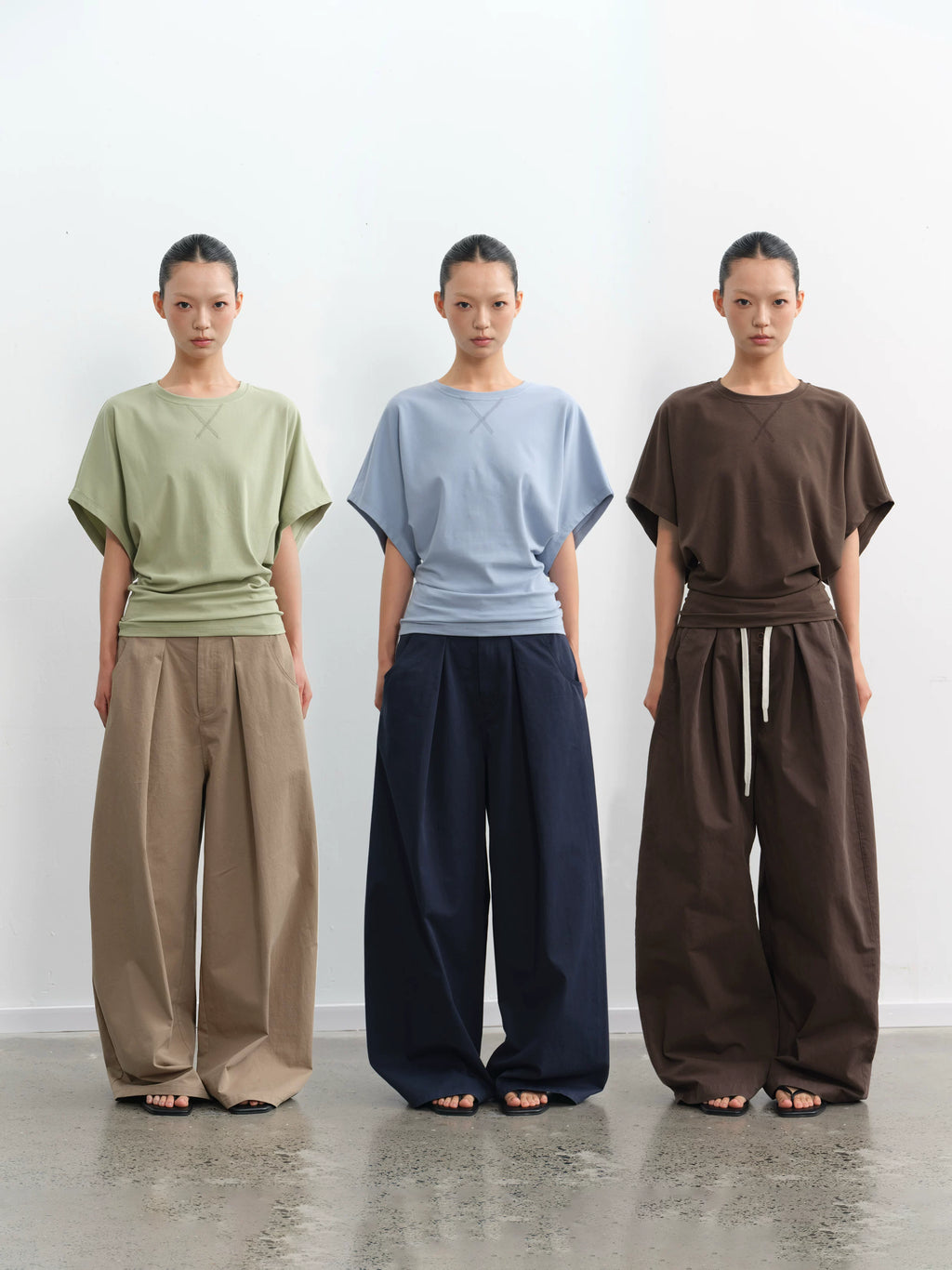 LINY LIBERTY Minimalist Lazy Loose Round Neck Tee