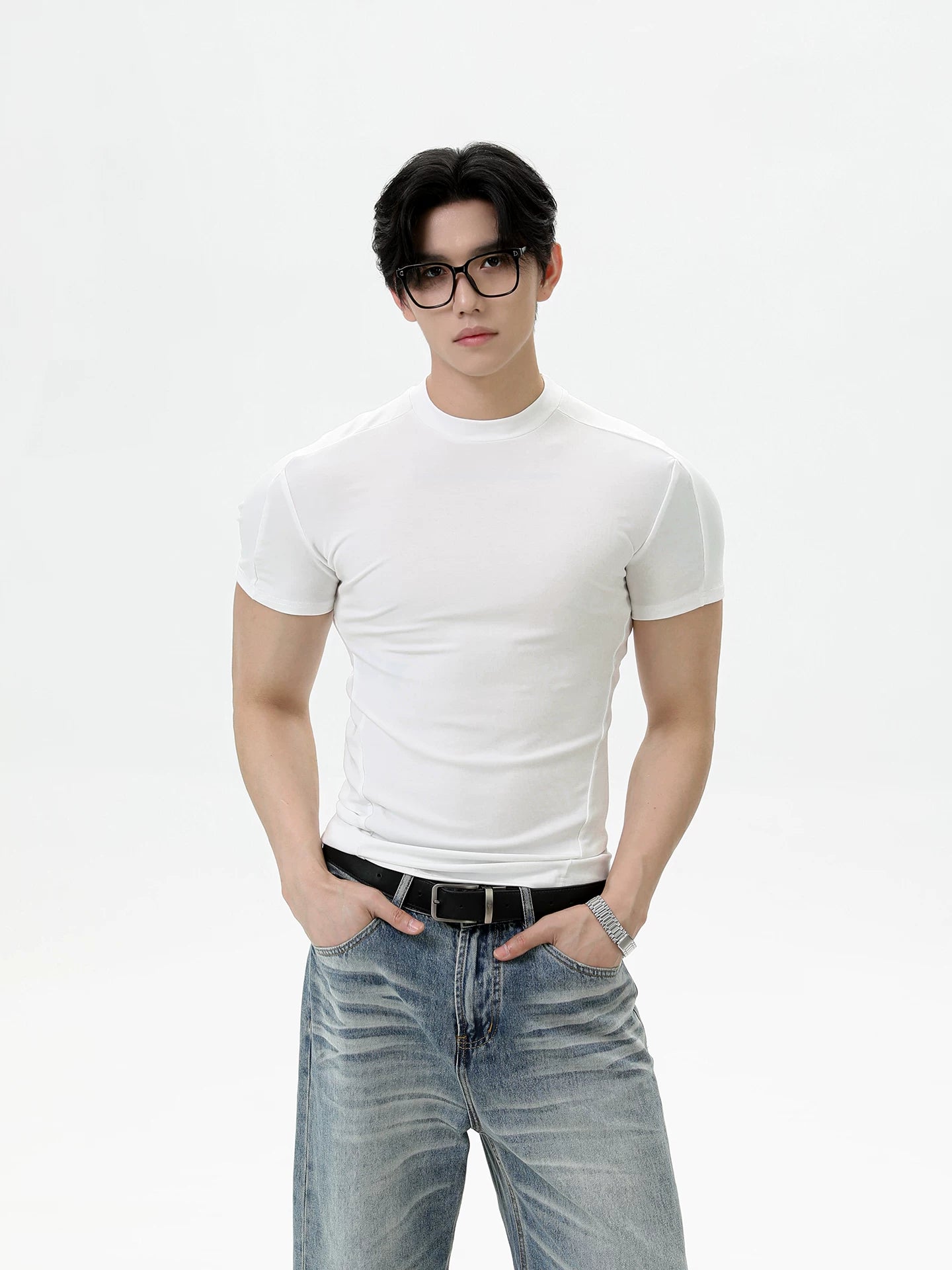 TURNTIDE Front Shoulder Moisture-absorbing and Breathable Slim Tee
