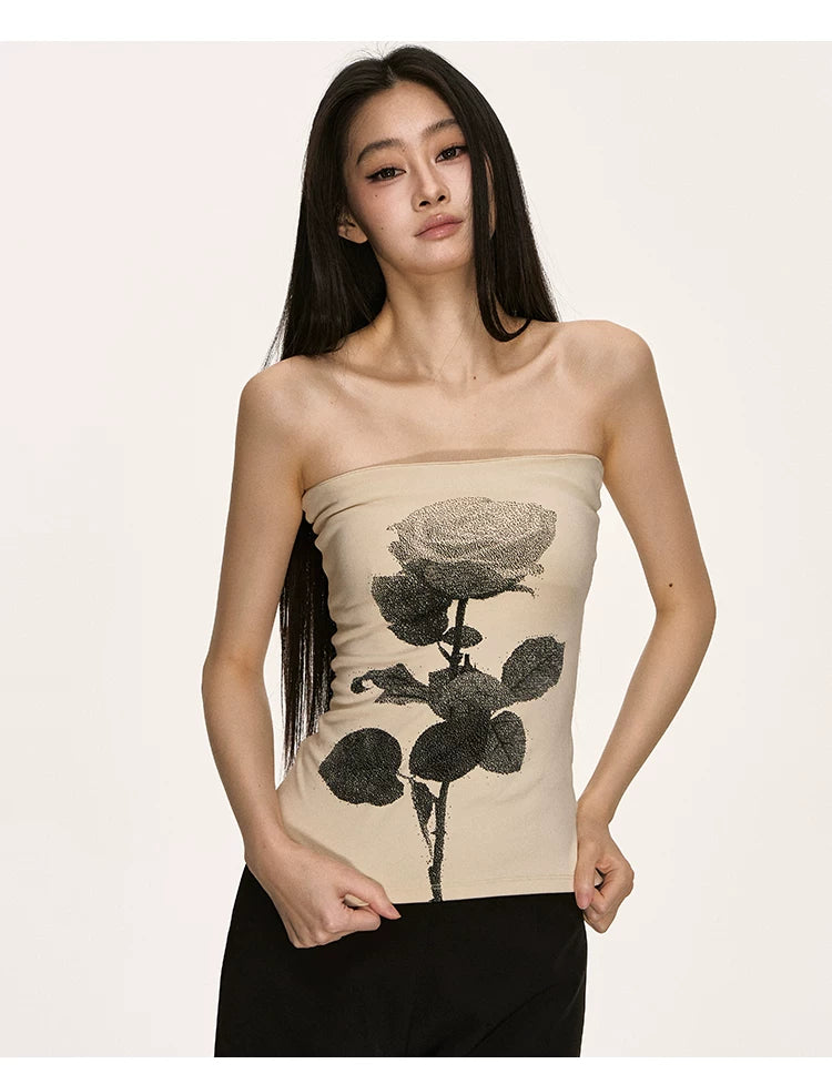 Anna Aneae Rose Print Knitted Stretch Vest