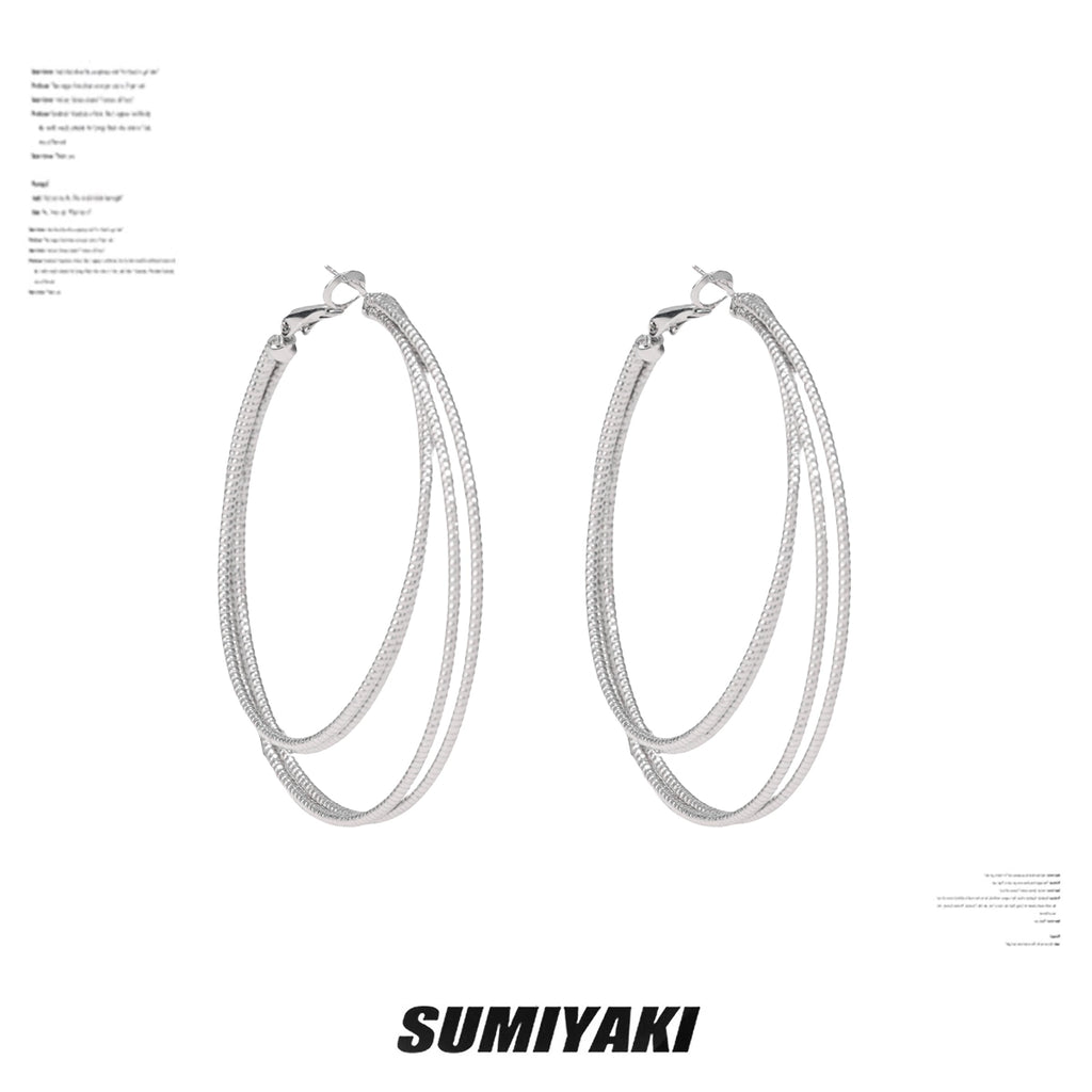SUMIYAKI Multi-layer Premium Plain Ring Large Earrings