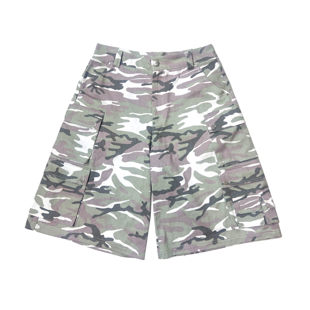 CHAI Camouflage Casual Versatile Canvas Cropped Pants
