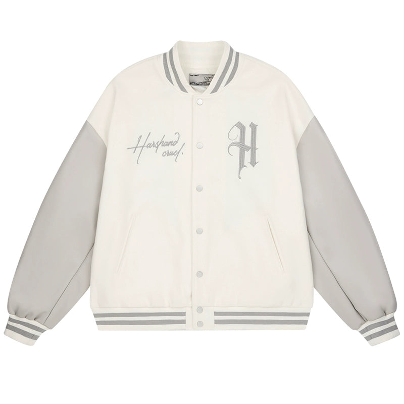 Harshandcruel Vintage Hip Hop Embroidered Baseball Jacket