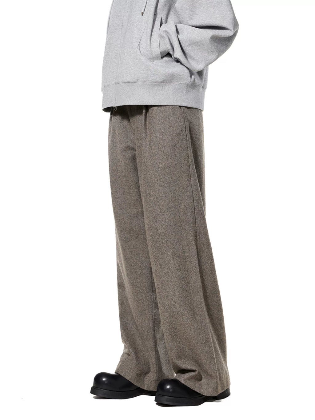 BTSG X Peoede 50% wool straight wide-leg Pants