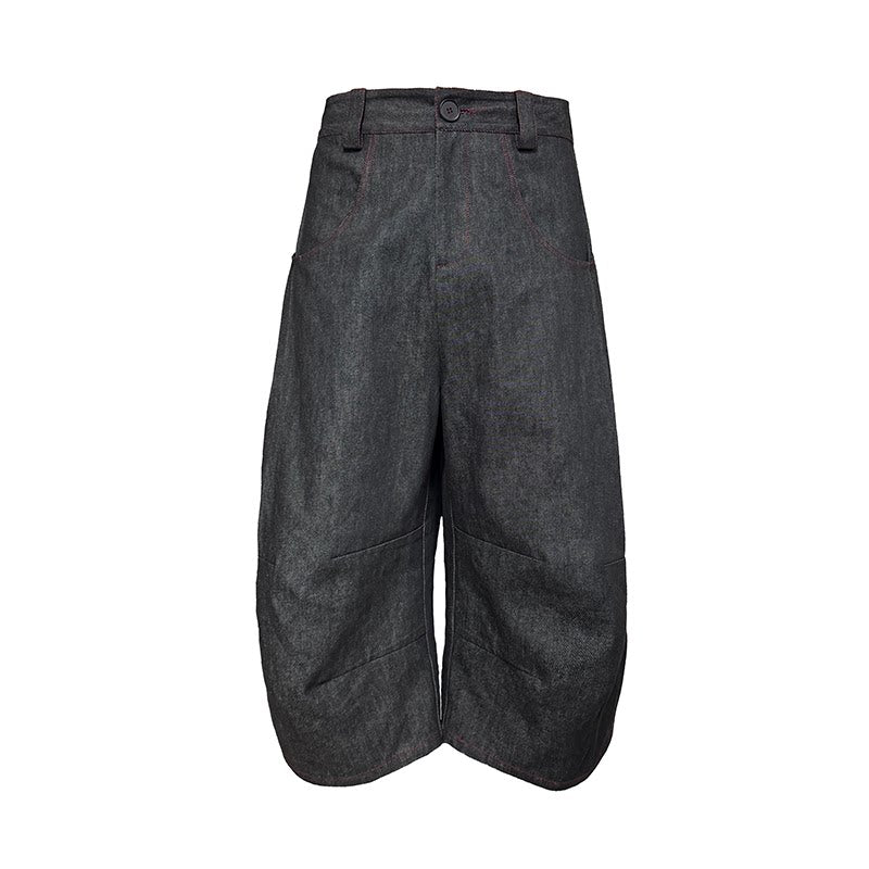 JCAESAR Red Line Pleated Cropped Pants