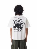 BTSG Vintage Printed Short Wide Tee