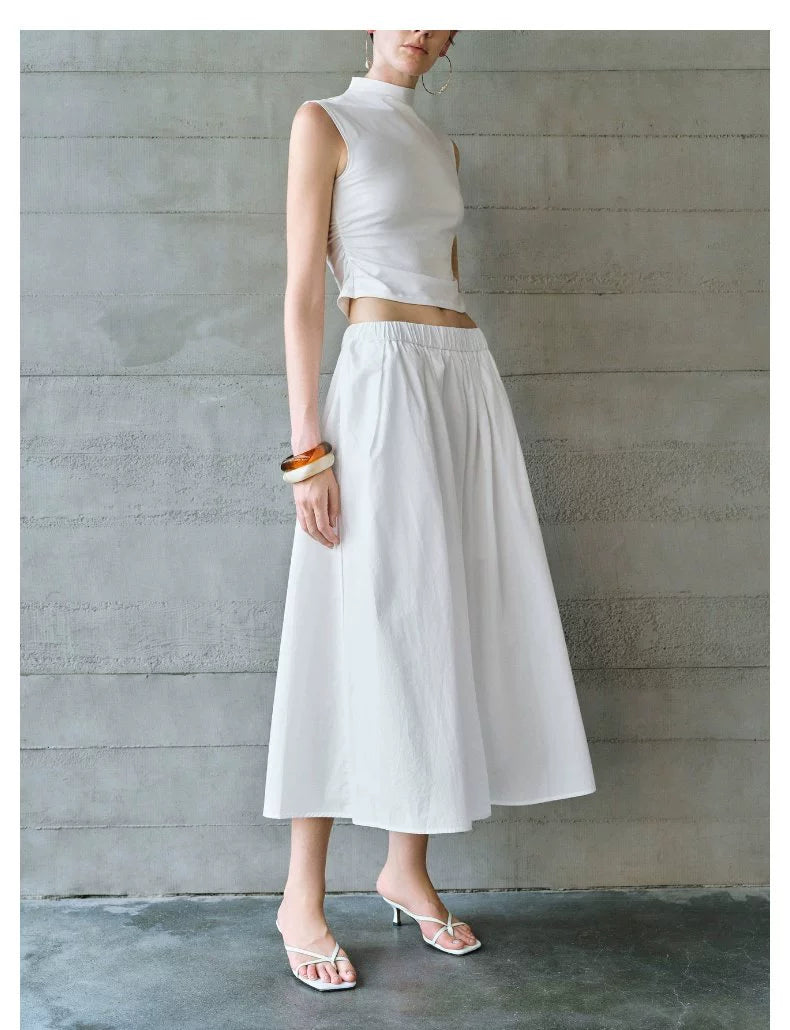 URBAN REVIVO Simple Elastic Waist Super Loose Skirt