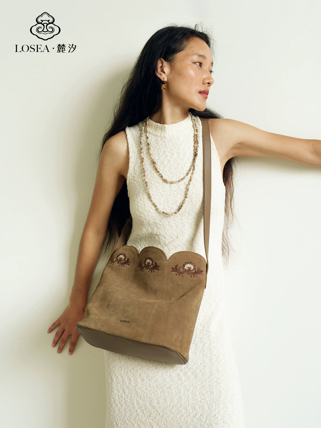 LOSEA Leather Matte Messenger Bag