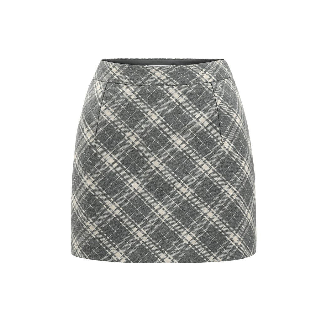 Barb Chill Suspender Checked Skirt Set