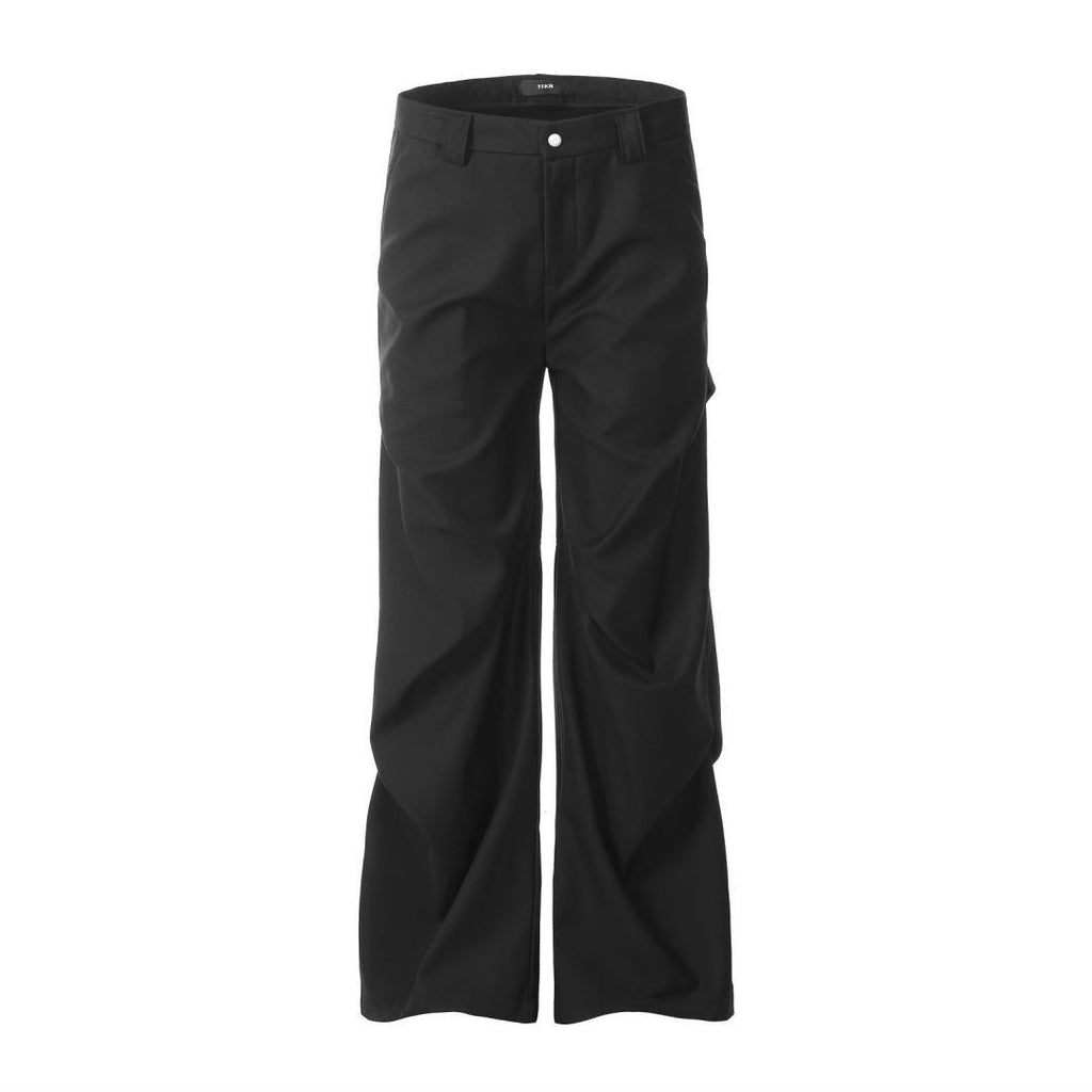 11KN American Retro Pleated Straight Leg Trousers