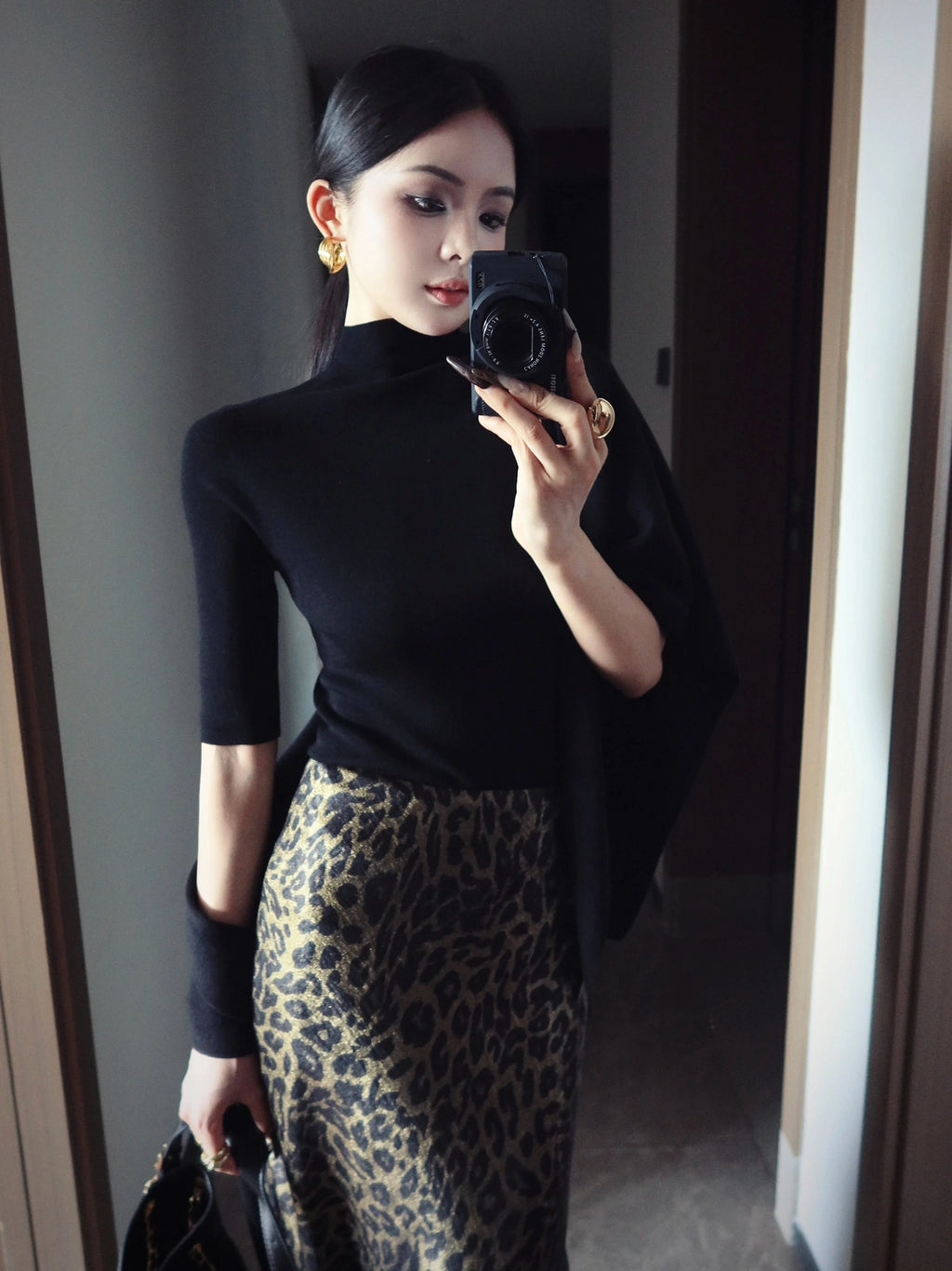 CHUYUQI Slim-fit Semi-turtleneck Bottomed Knitted Sweater