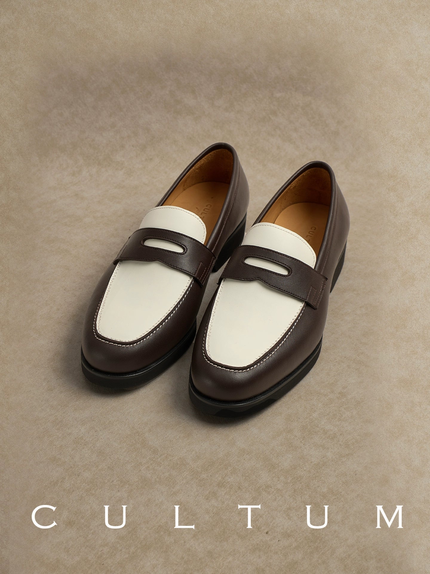 CULTUM Pure Leather Color Matching Flat Leather Shoes