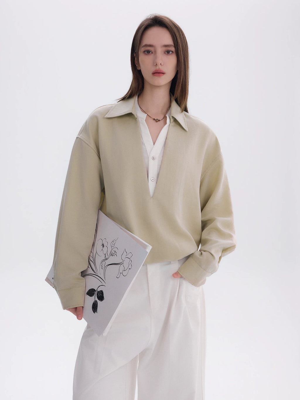 CHOR Fake Two-piece Double-neck Shirt
