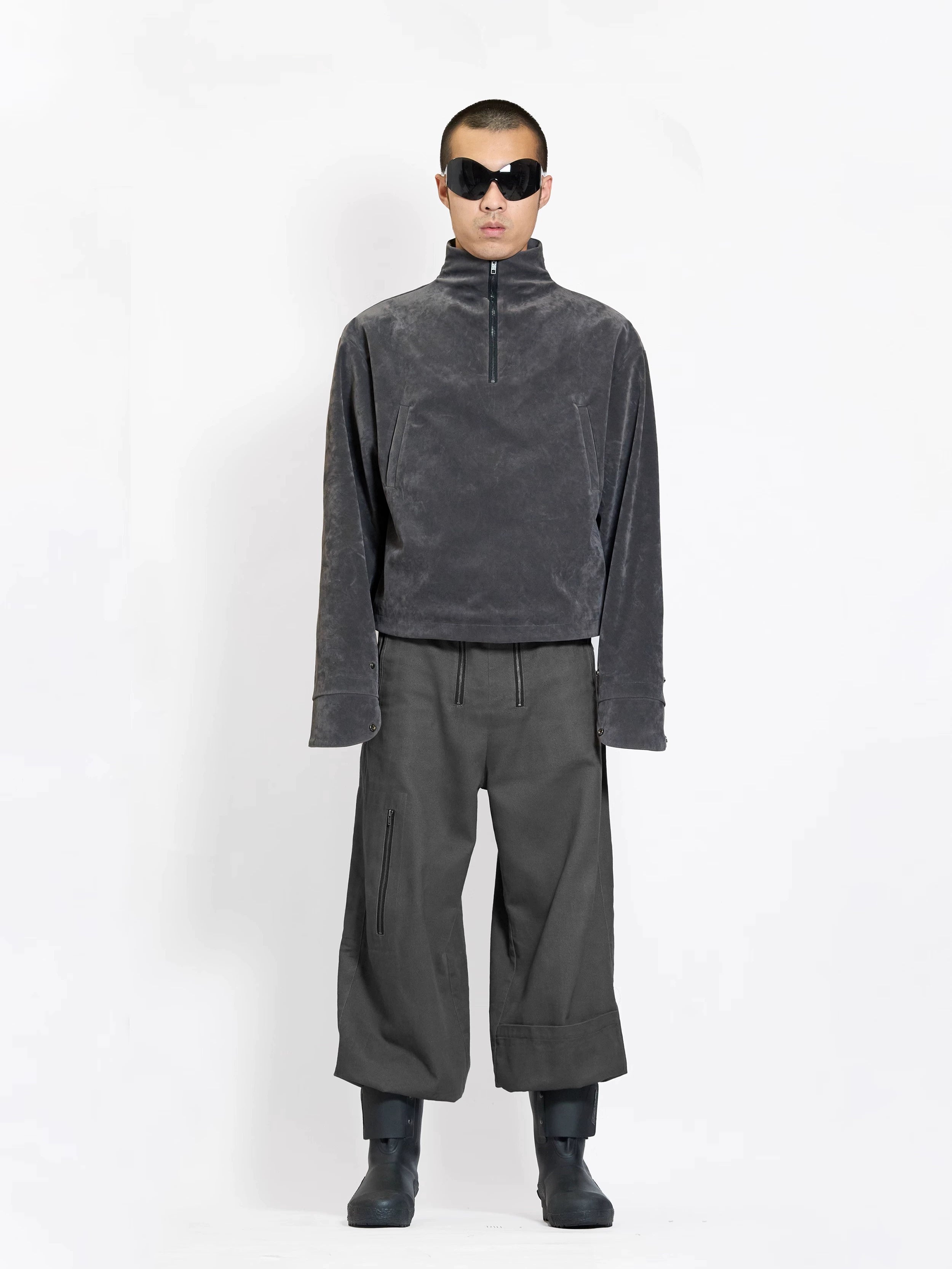 ETHEREAL PRODUCTION One-piece Collar Short Loose Jacket