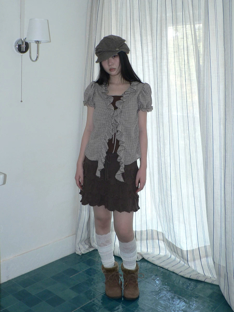 Ang: Project Strap Stitching Fake Two-piece Short-sleeved Shirt