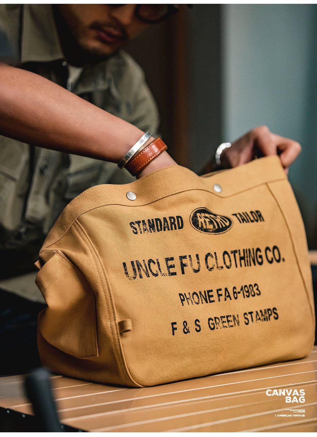 Madden Vintage Large Capacity Crossbody Letter Canvas Bag