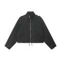 FUNKYFUN Silhouette Short Wide Drawstring Stand-up Collar Suit Jacket