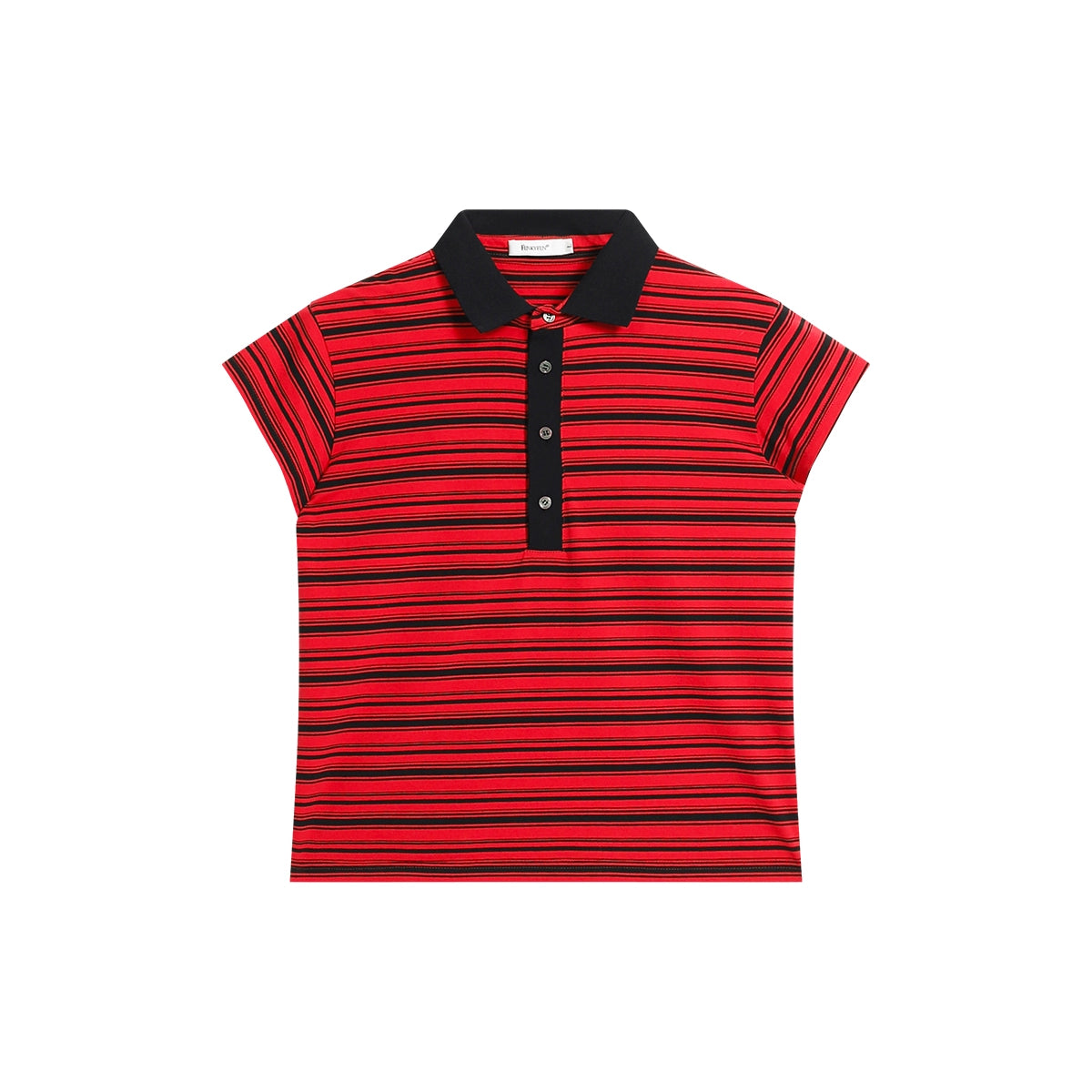 FUNKYFUN Stylish Simple Classic Striped POLO Short Sleeve Tee