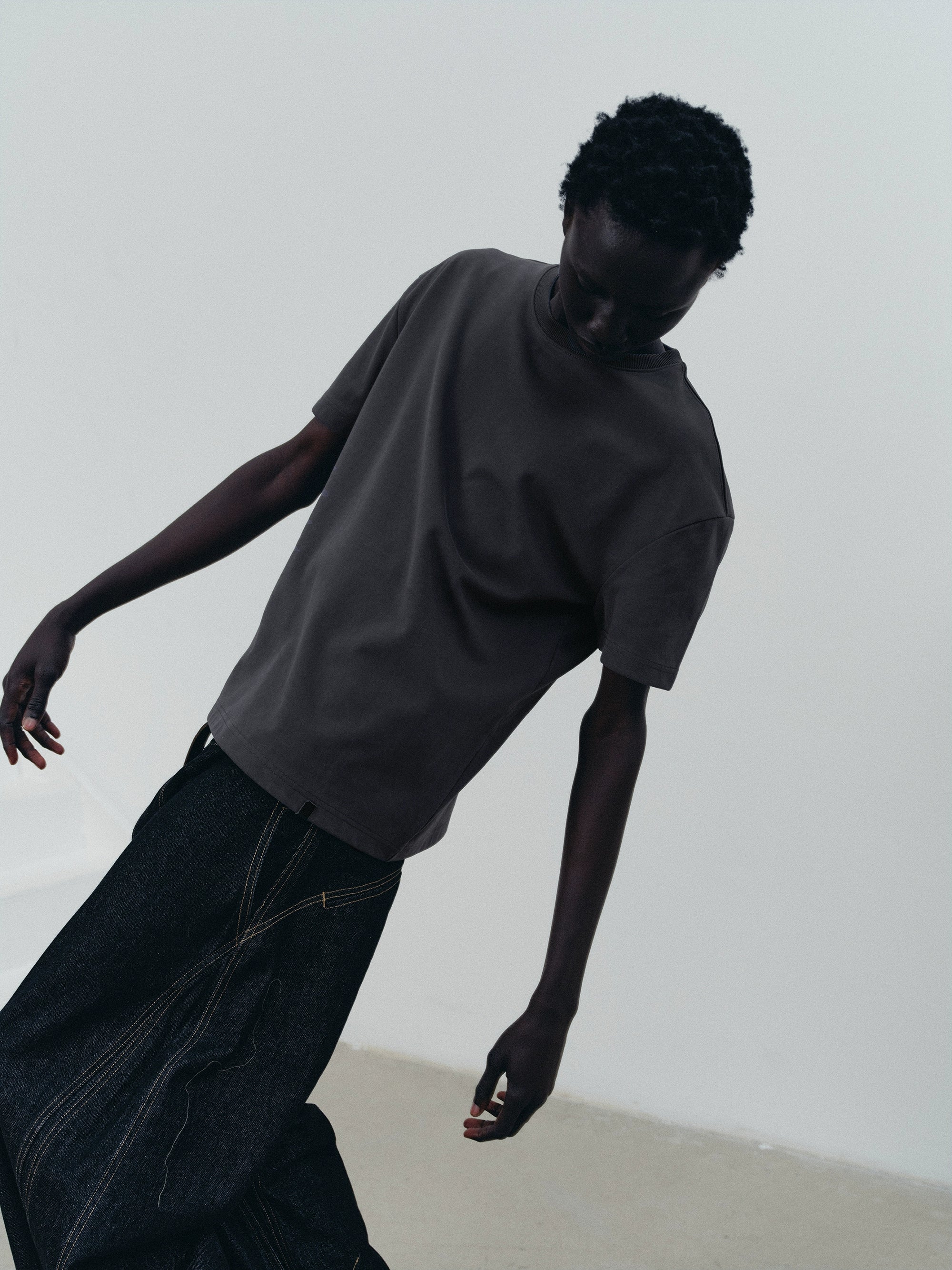 NOT UGLY Double-sided Abraded Shoulder Pads Three-color Tee