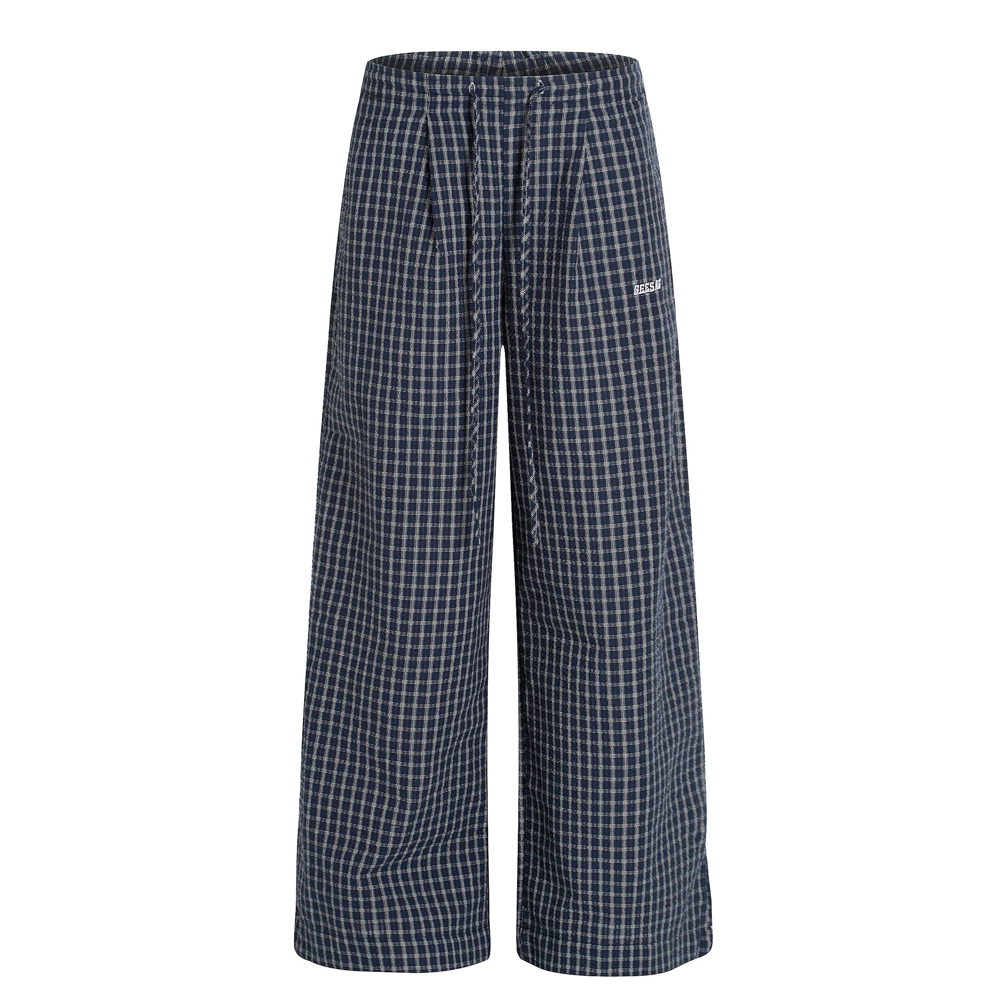 BLACKLISTS Lazy Casual Checked Wide Leg Floor Pants