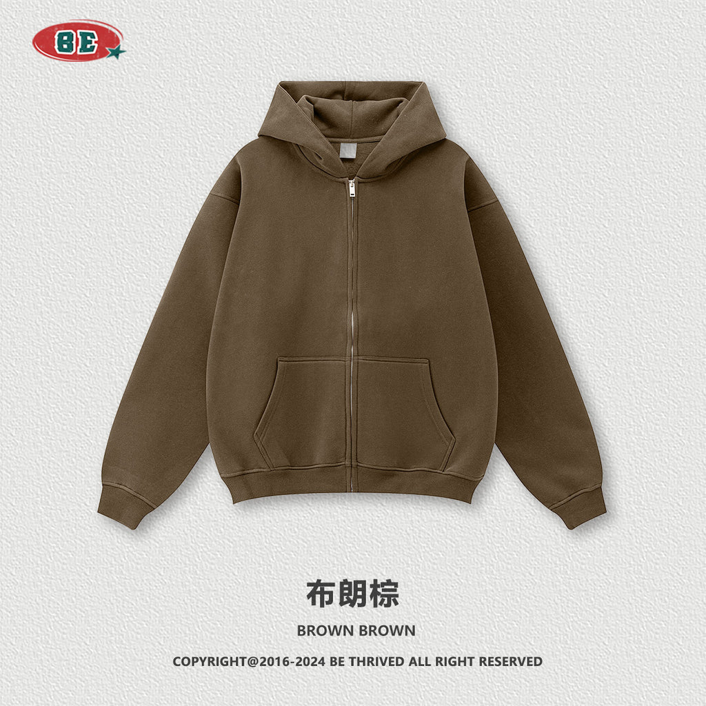 BE Men's Autumn Heavy Zipper Hoodie