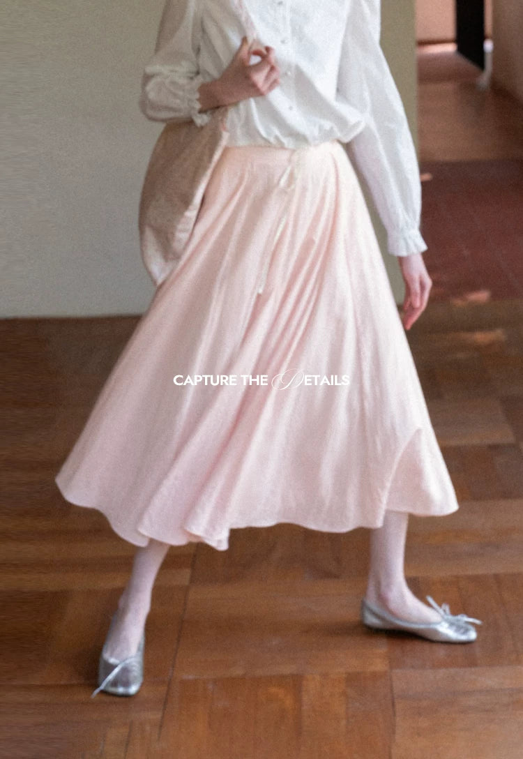 EGGKA High Waist Casual Drape Skirt