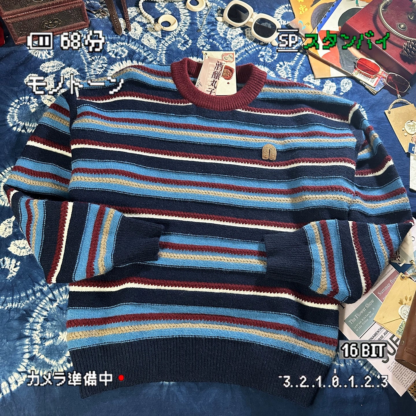 ALOHA Retro Hong Kong Style Lazy Japanese Striped Sweater