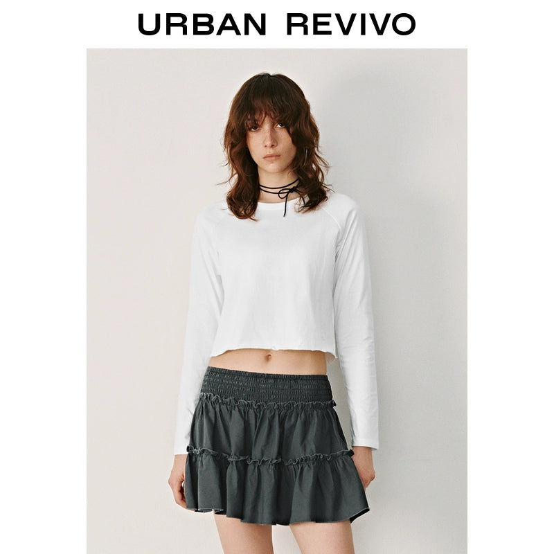 URBAN REVIVO Fun Pattern Crew Neck Long Sleeve