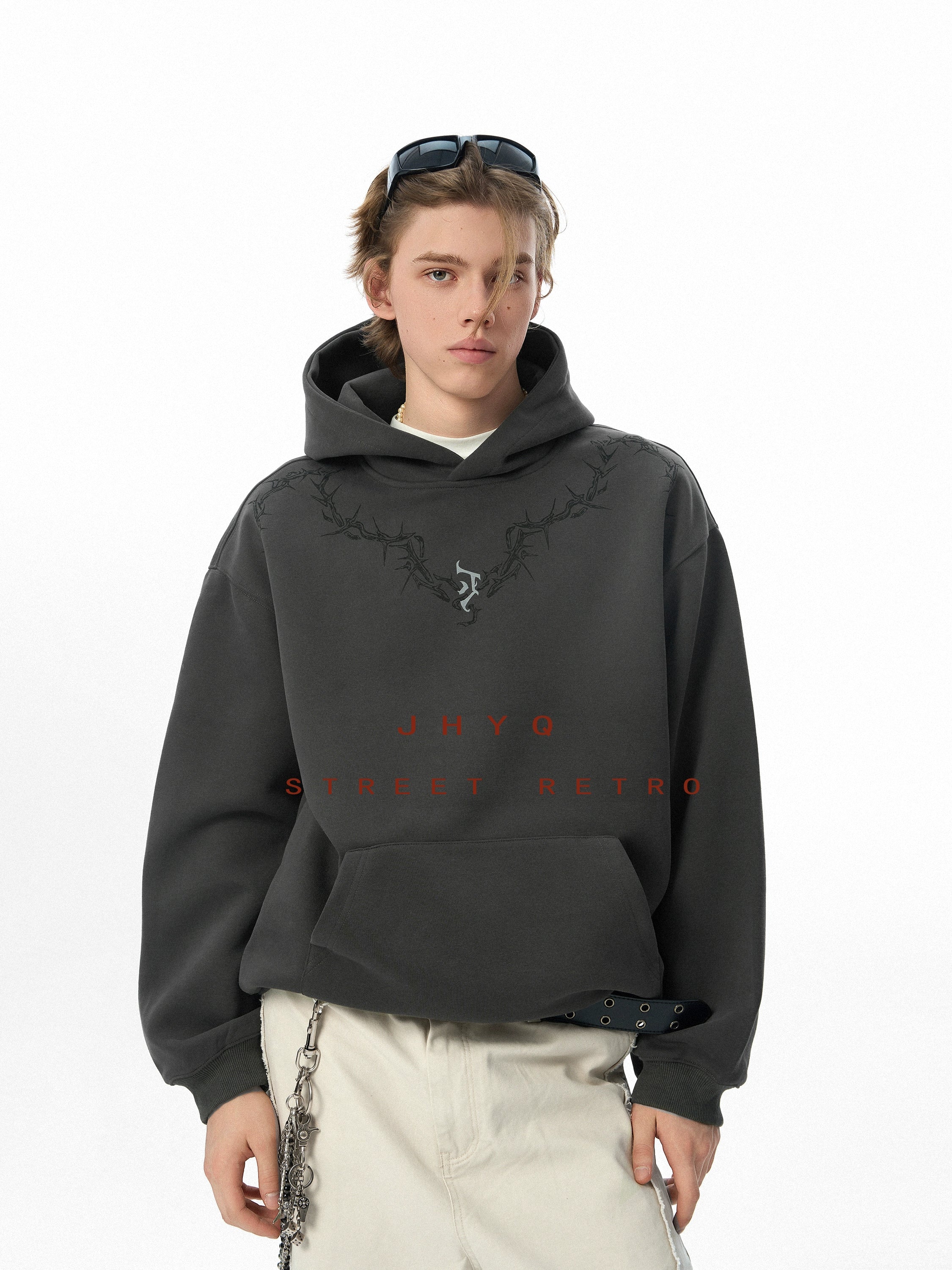JHYQ Thorn Print Hoodie
