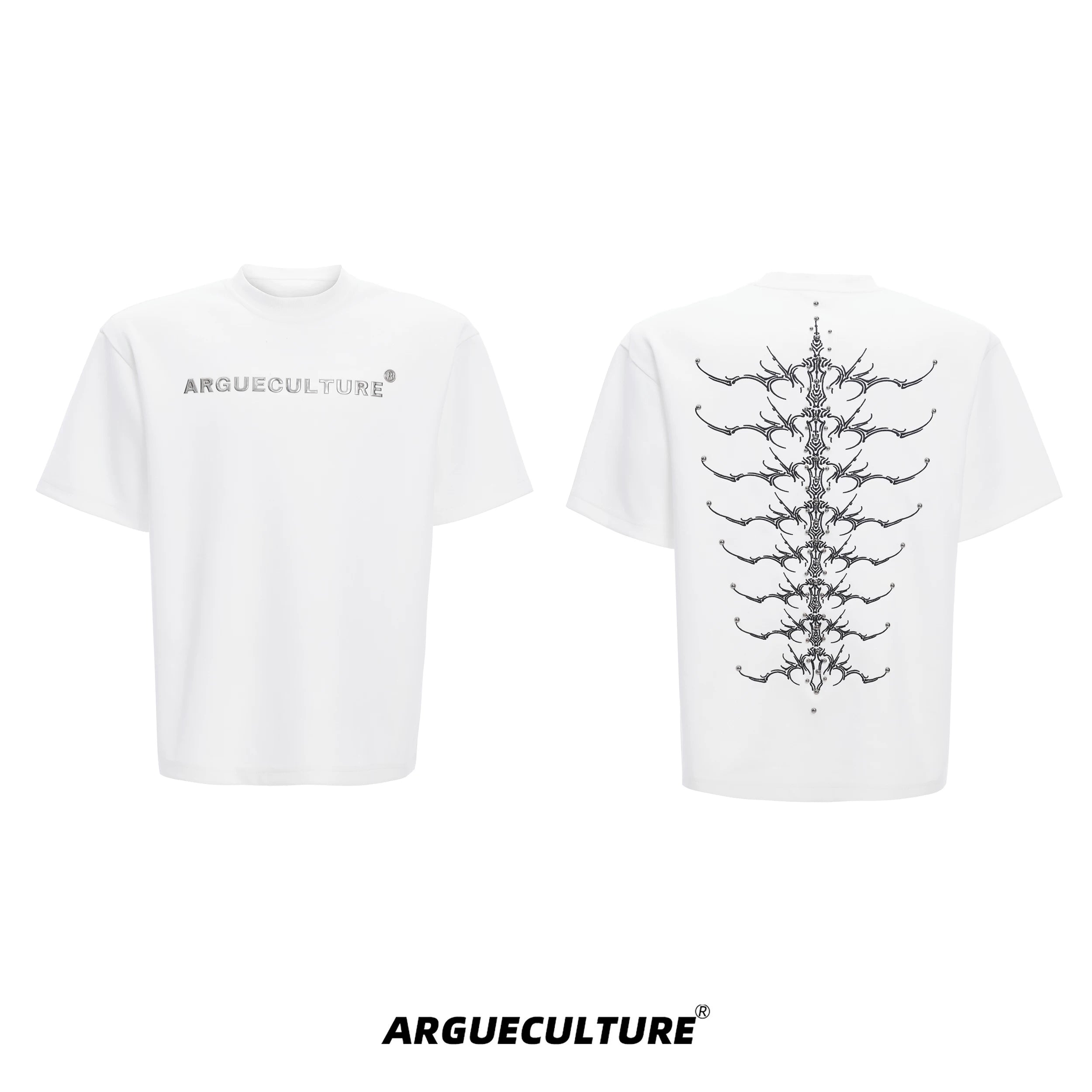 ArguECulturE Rivet Spine Embroidery Loose Tee