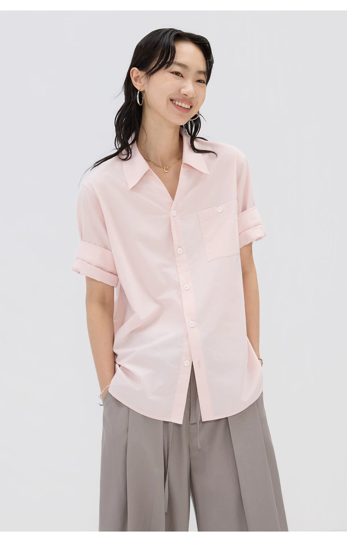 Sameuoo Minimalist Versatile Short Sleeve Shirt