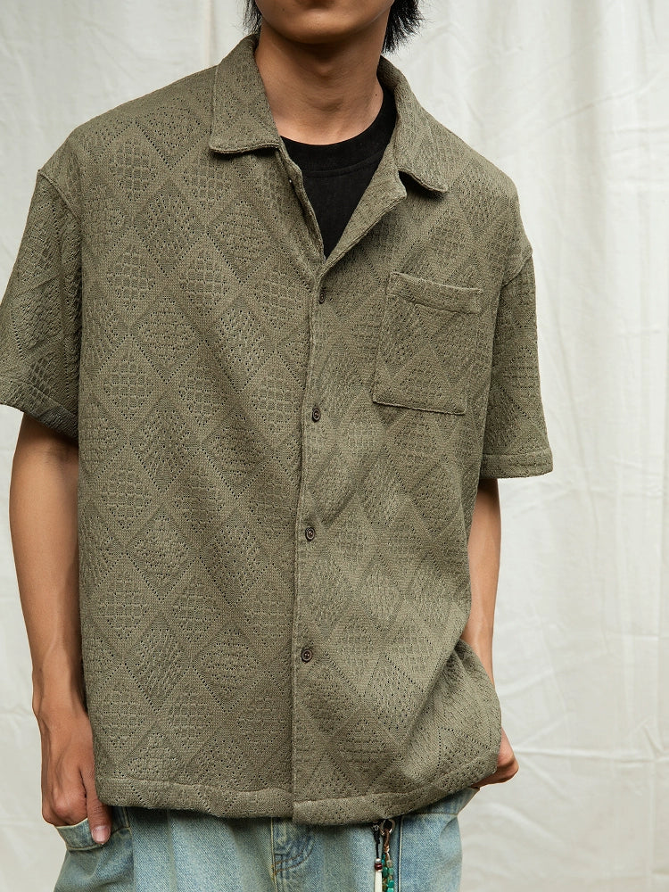 Mentmate Knitted Textured Short Sleeve Shirt