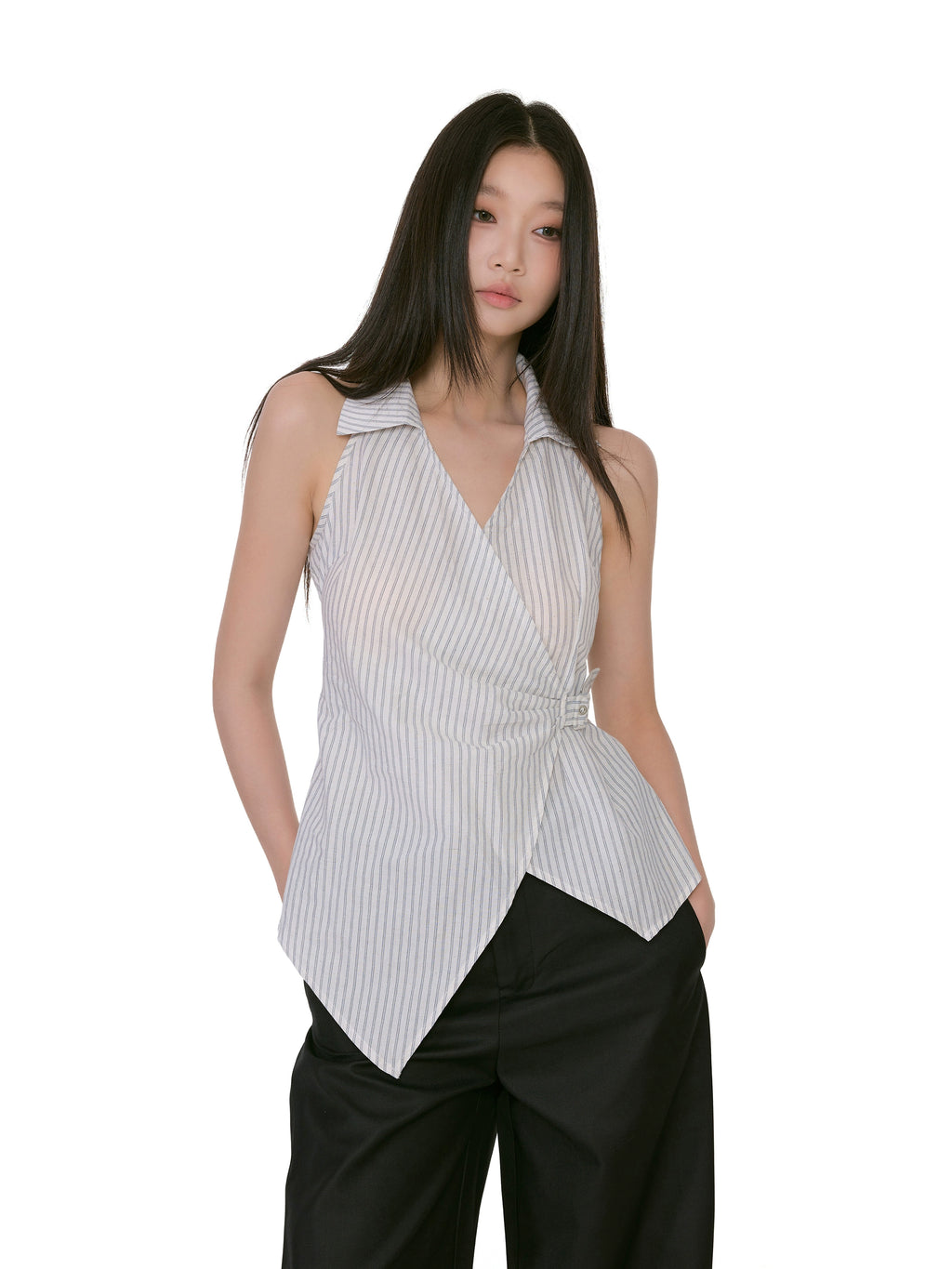 WITHMIN Skinny Striped Shirt Vest