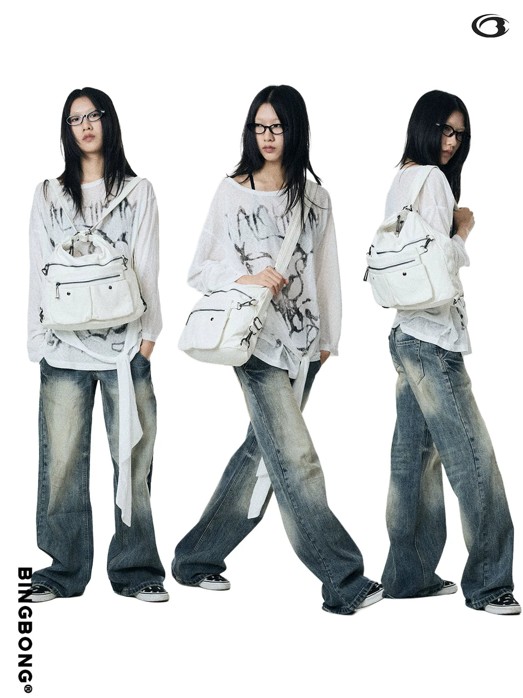 BINGBONG Tooling Zipper Messenger Tote Bag