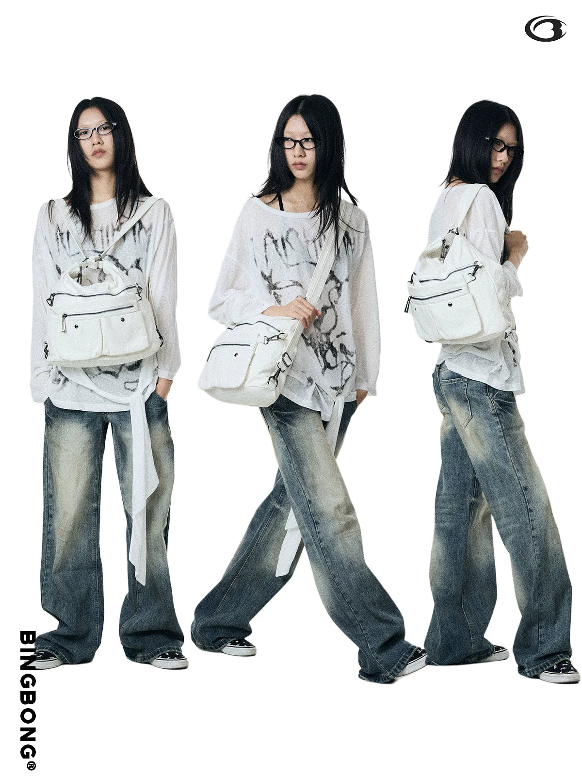 BINGBONG Tooling Zipper Messenger Tote Bag