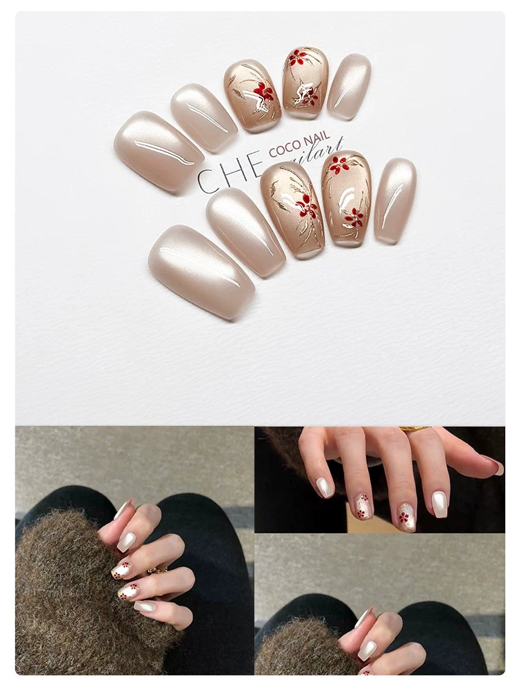Coco Temperament Light Luxury High Sense White Handmade Manicure Wear Nail
