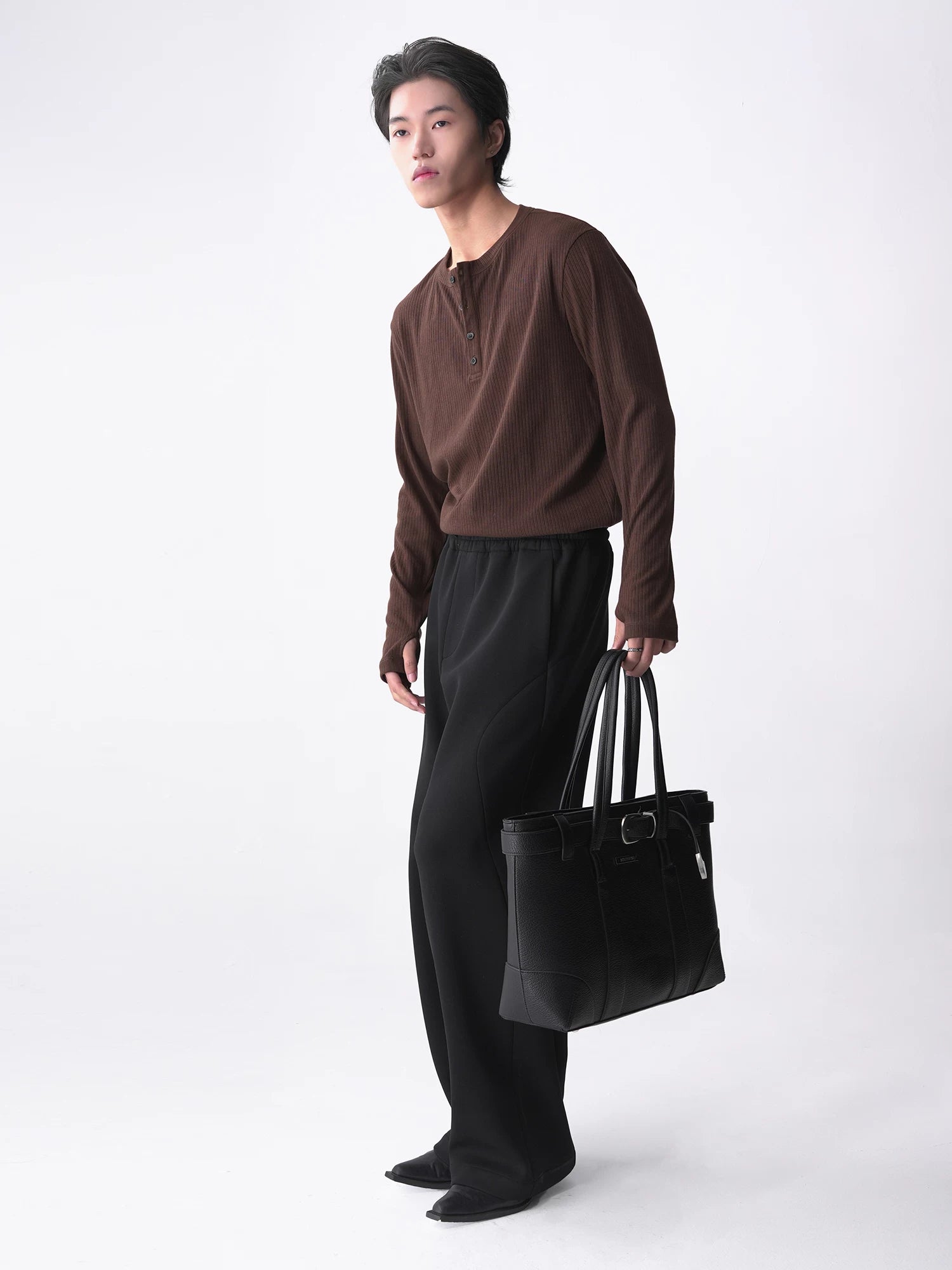 Southfish Leather Strap Tote Bag