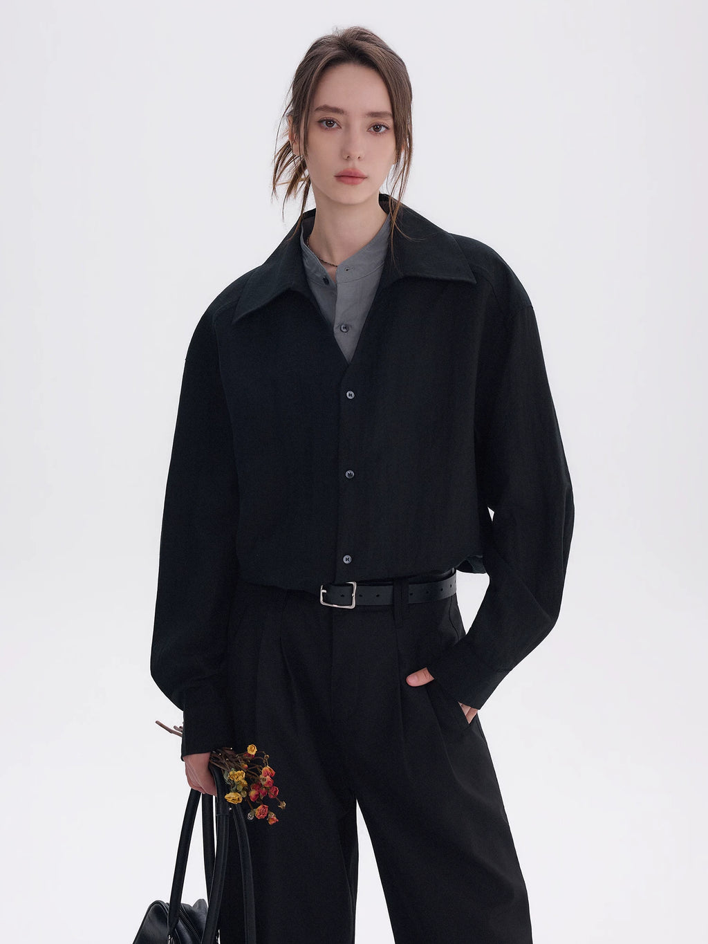 CHOR Fake Two-piece High-end Casual Simple Long-sleeved Shirt