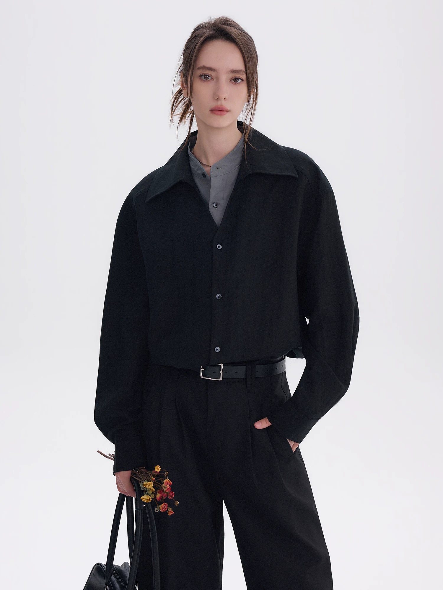 CHOR Fake Two-piece High-end Casual Simple Long-sleeved Shirt