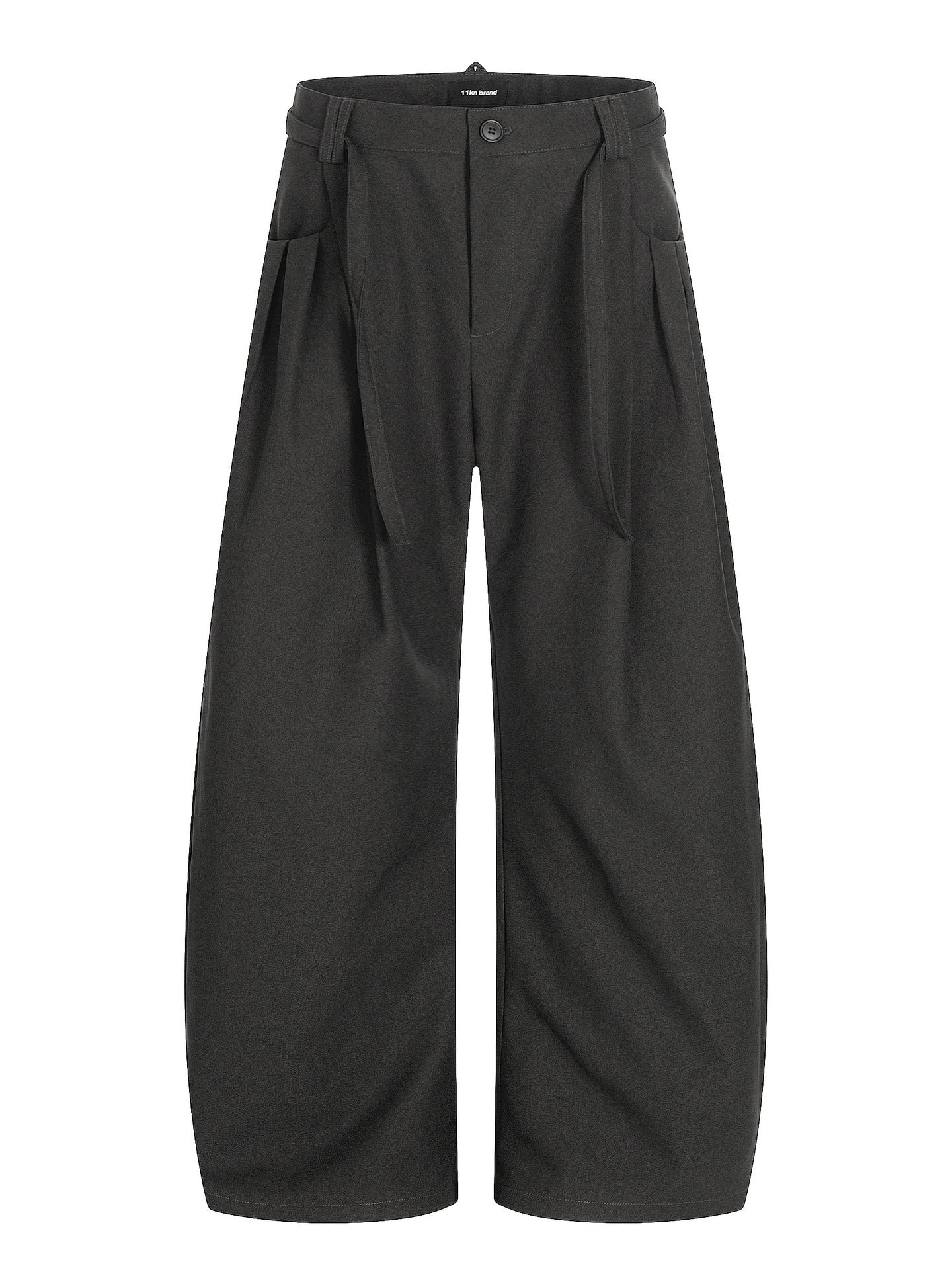 11KN Drawstring Retro Pleated Loose and Thin Trousers