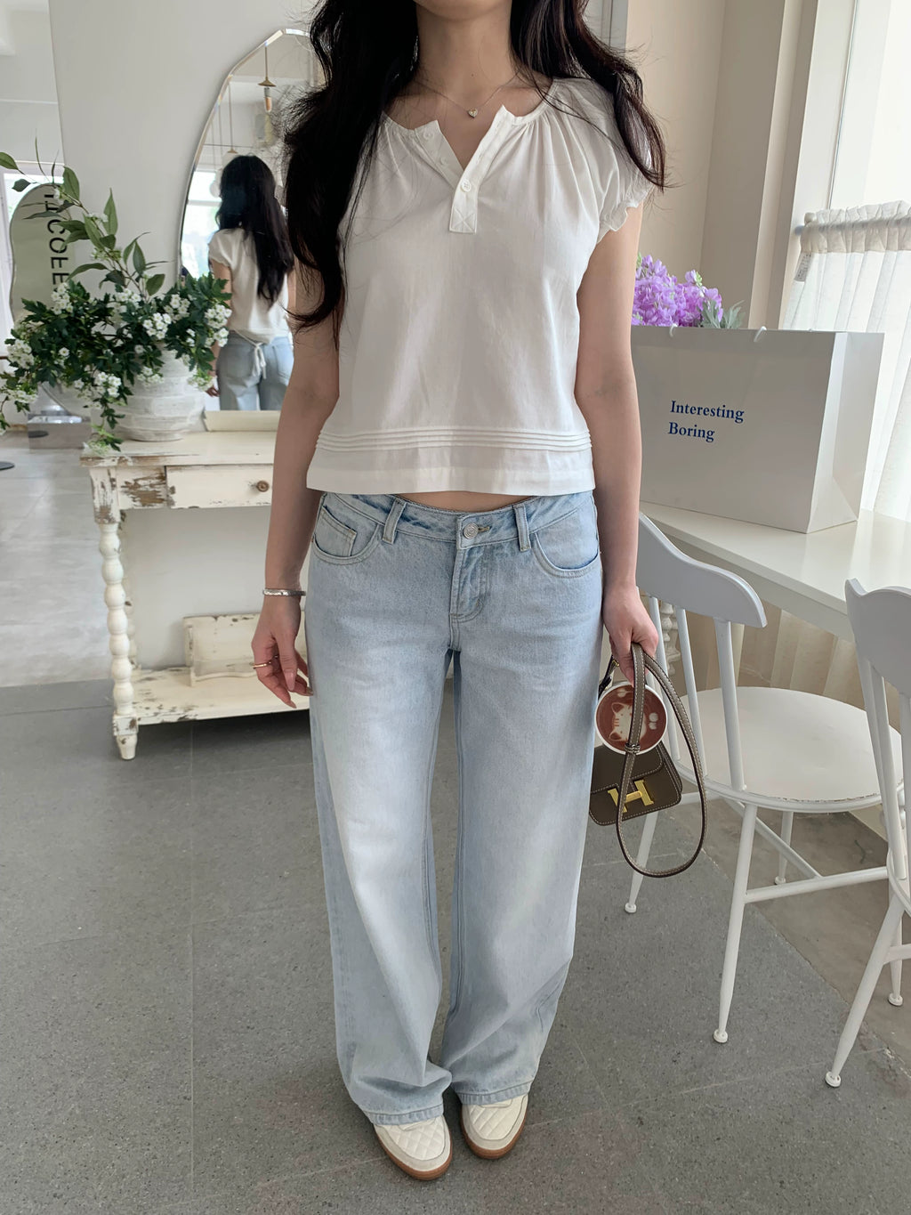 Popchee Skinny Versatile Wide Leg Jeans