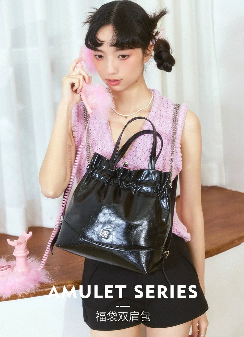 ANGELSKY Vintage Pleated Backpack