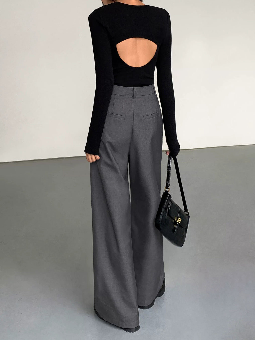 Ousph High Waist Loose Versatile Mopping Casual Pants