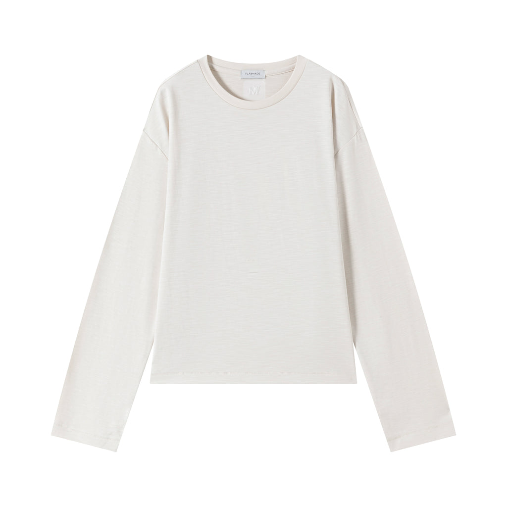 VLABMADE Vintage Embroidery Single Stitch Crew Neck Long Sleeve