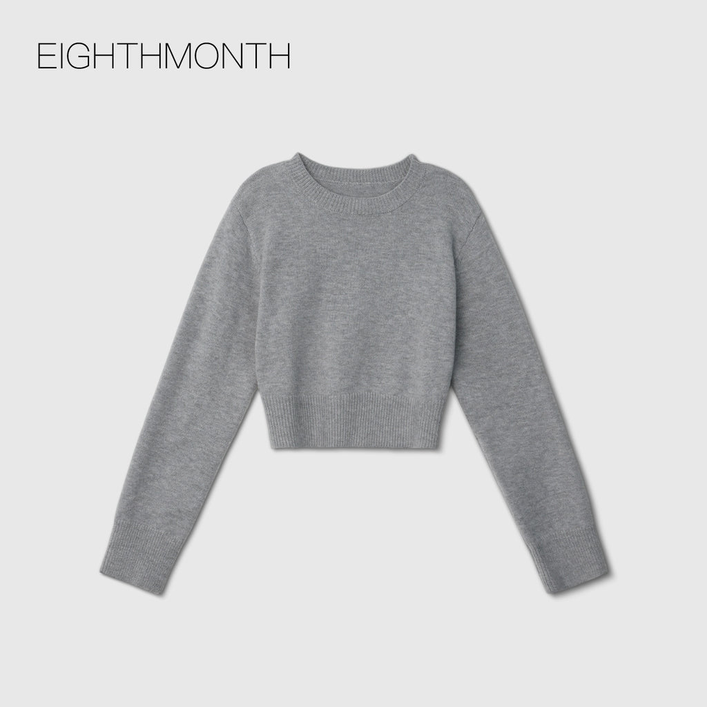 EIGHTHMONTH Vintage Crew Neck High Waist Knitted Sweater